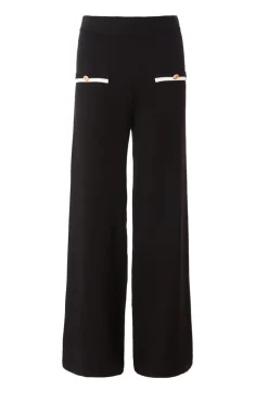 Quiz Workwear|Trousers>Black Knit Palazzo Trousers