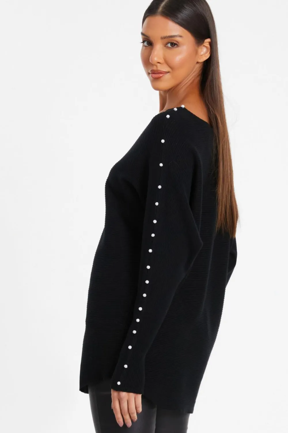 Quiz Knitwear|Jumpers>Knitted Beaded Batwing Jumper