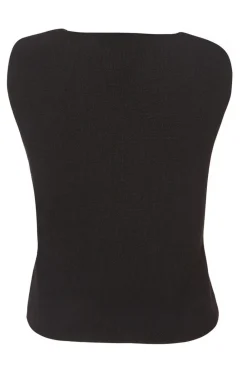 Quiz Waistcoat|Workwear>Black Knitted Button Front Waistcoat