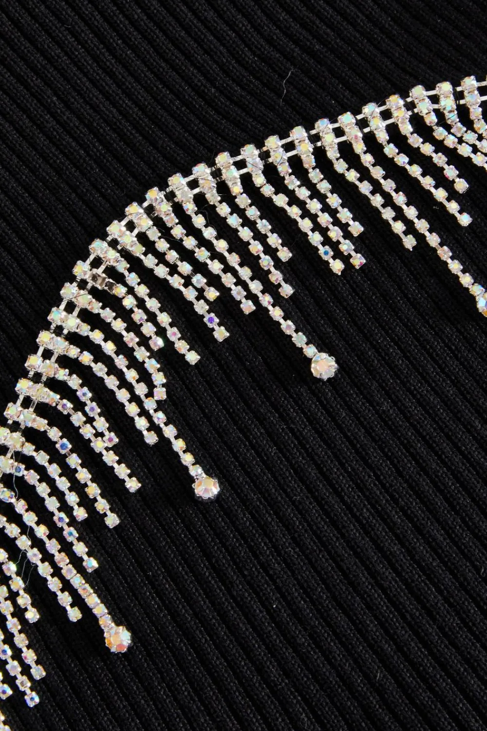Quiz Crop Tops|Tops>Knitted Diamante Crop Top
