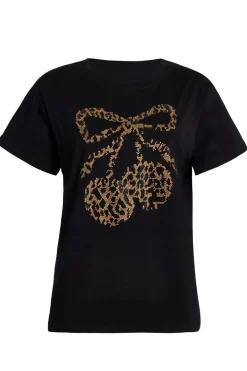 Quiz T-Shirts|Going Out Tops>Black Leopard Print Cherry Top