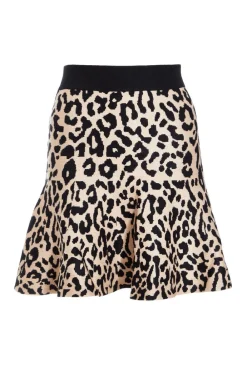 Quiz Co-Ords|Casual Clothing>Black Leopard Print Knit Skirt
