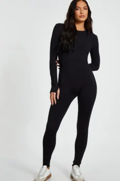 Quiz Black Jumpsuits|Modest>Black Long Sleeve Unitard