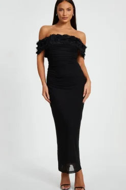 Quiz Evening Dresses|Day At The Races>Mesh Bardot Midaxi Dress