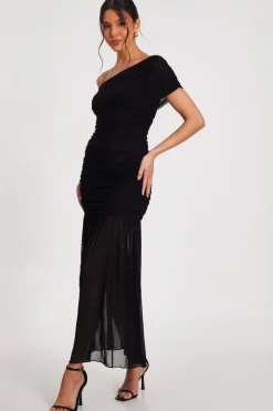 Quiz Prom Dresses|Prom & Ball>Black Mesh Drop Waist Midaxi Dress
