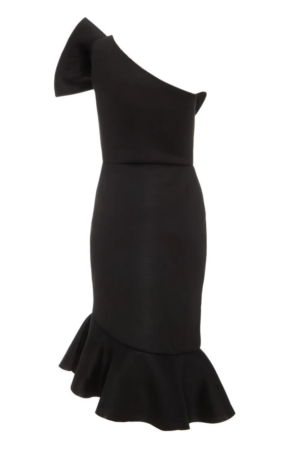 Quiz Evening Dresses|Christening Guest>Black One Shoulder Bow Midi Dress