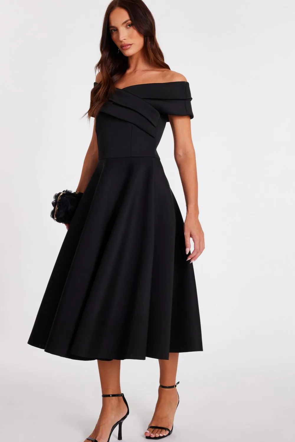 Quiz Evening Dresses|Day At The Races>Pleated Bardot Midaxi Dress
