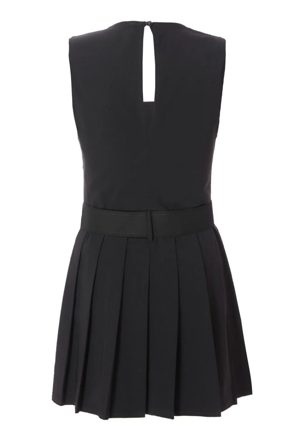 Quiz Playsuits|Playsuits>Black Pleated Skort Playsuit