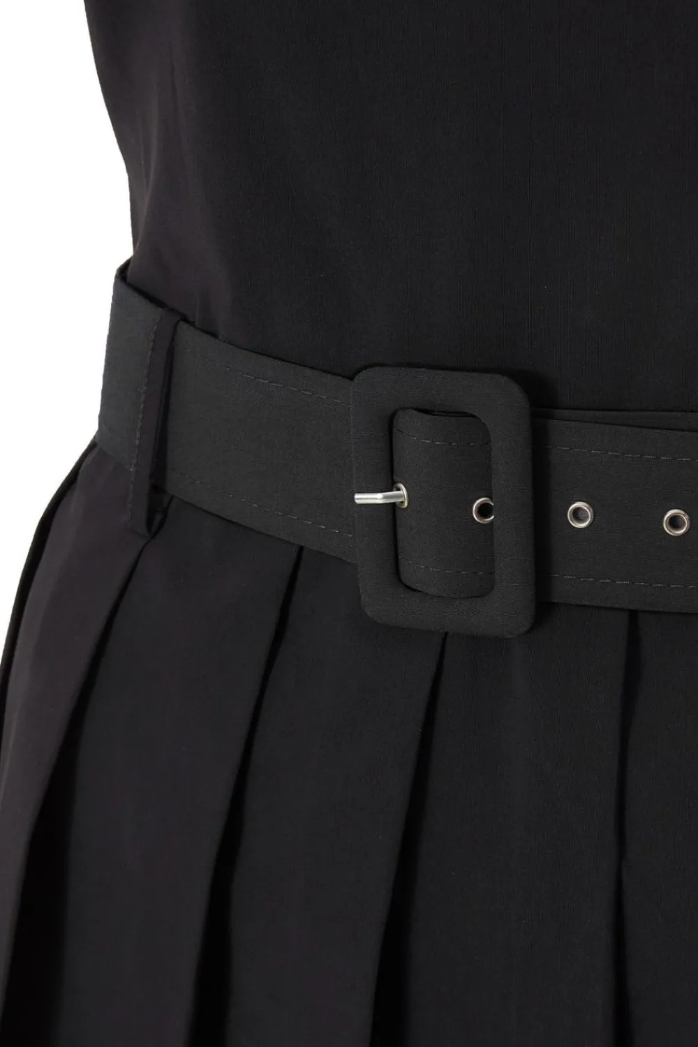 Quiz Playsuits|Playsuits>Black Pleated Skort Playsuit