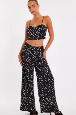 Quiz Trousers|Going Out>Black Polka Dot Trousers