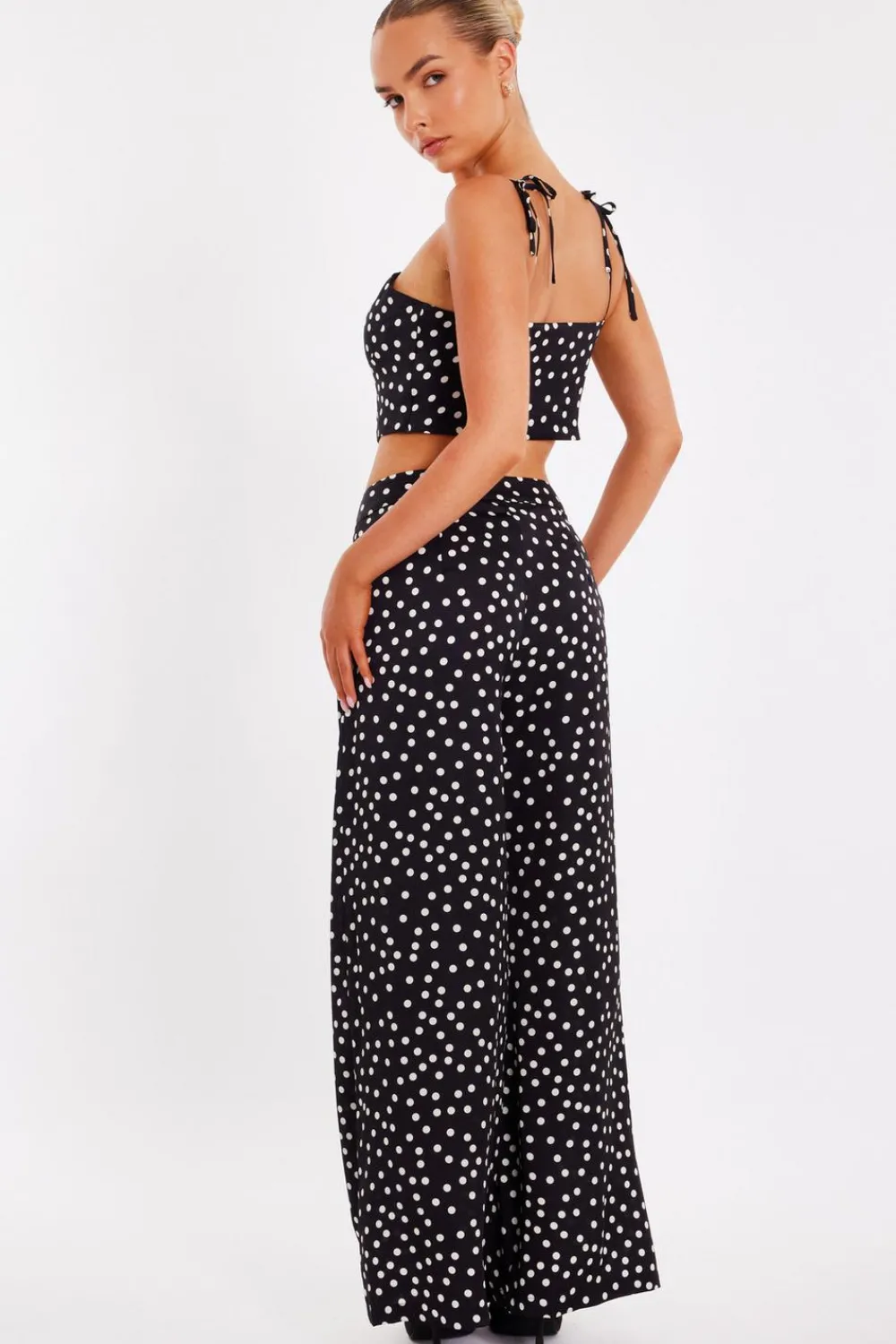 Quiz Trousers|Going Out>Black Polka Dot Trousers