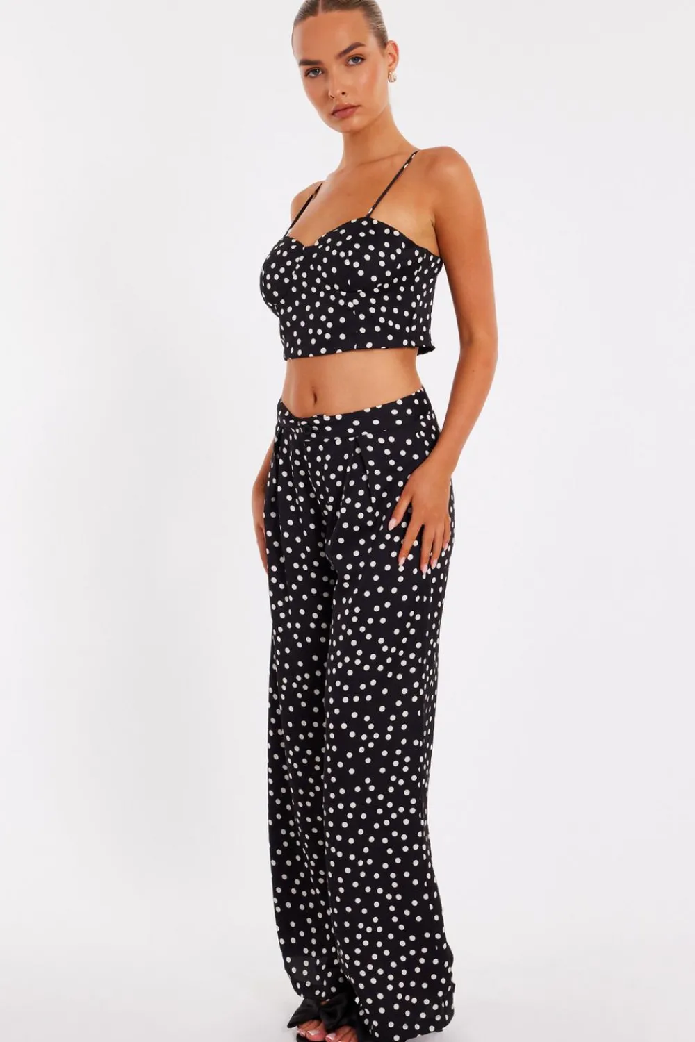 Quiz Trousers|Going Out>Black Polka Dot Trousers