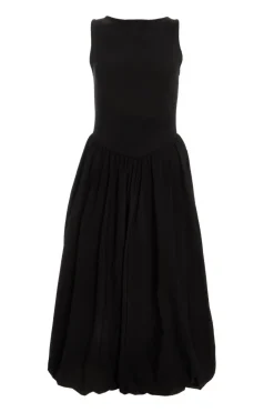 Quiz Midi Dresses|Going Out Dresses>Black Puff Ball Midi Dress