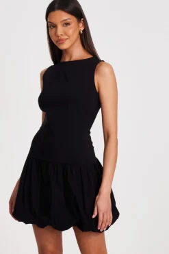 Quiz Everyday Essentials|Casual Clothing>Black Puff Ball Skater Dress