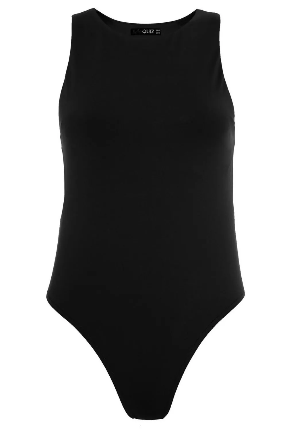 Quiz Going Out Tops|Day Tops>Black Racer Bodysuit
