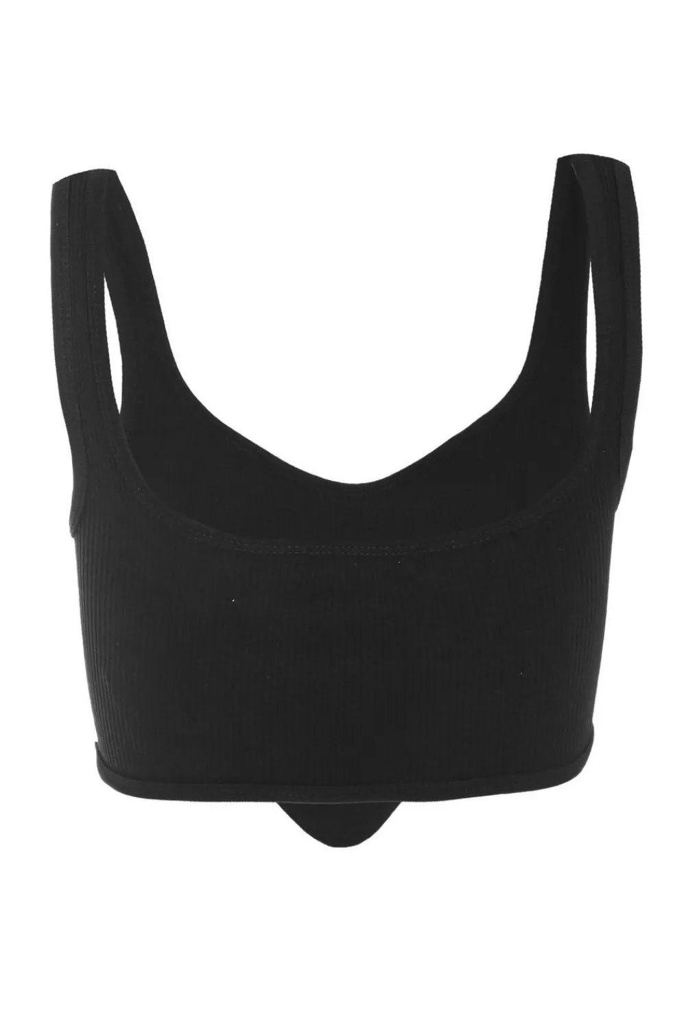 Quiz Day Tops|Crop Tops>Black Ribbed Corset Top