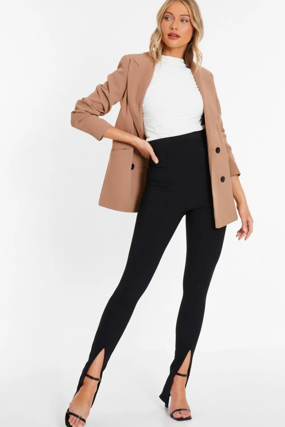 Quiz Leggings|Everyday Essentials>Black Ribbed Leggings
