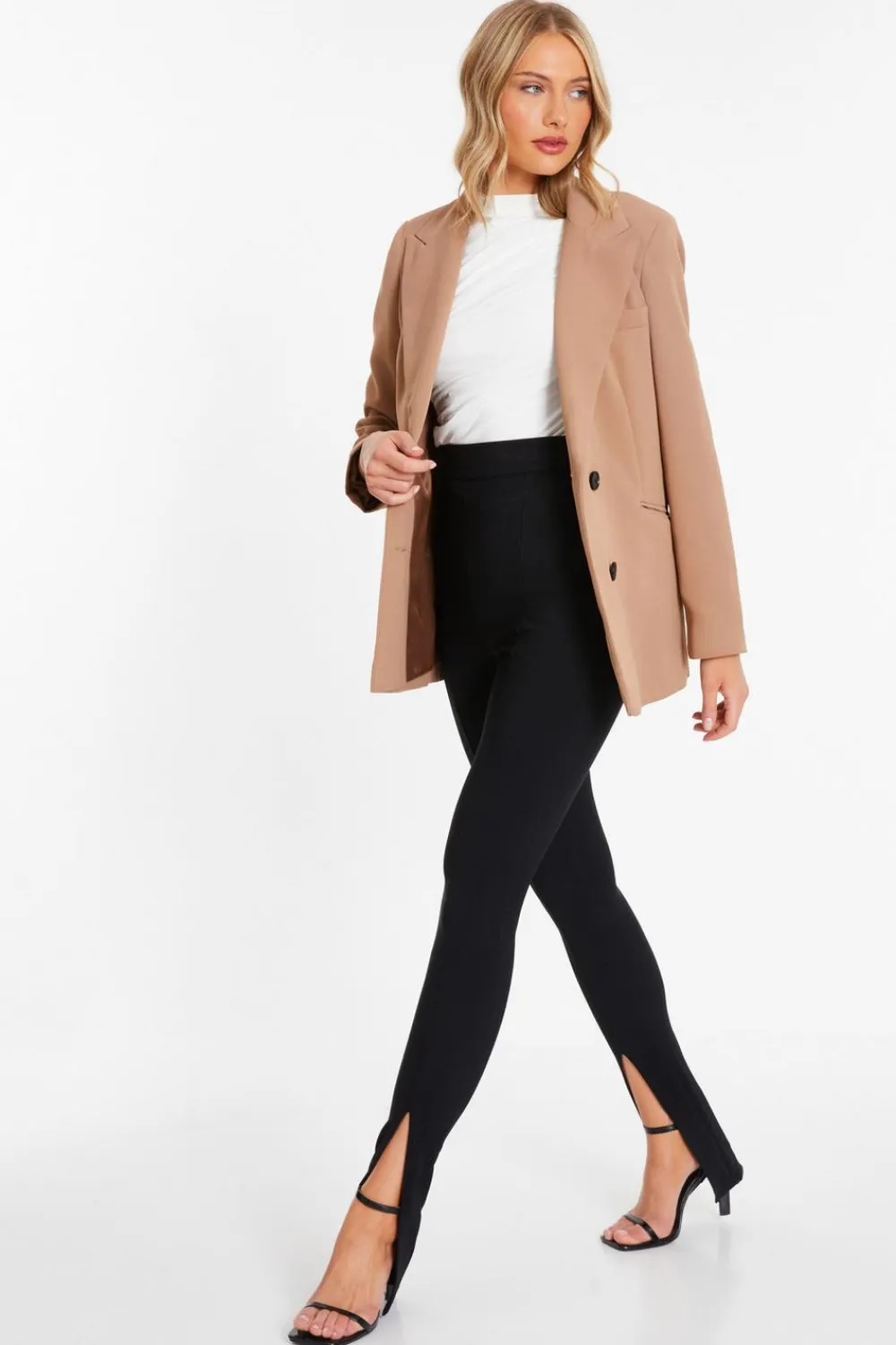 Quiz Leggings|Everyday Essentials>Black Ribbed Leggings