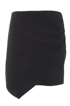 Quiz Workwear|Skirts>Black Ruched Wrap Mini Skirt