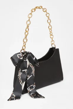 Quiz Bags>Satin Chain Shoulder Bag