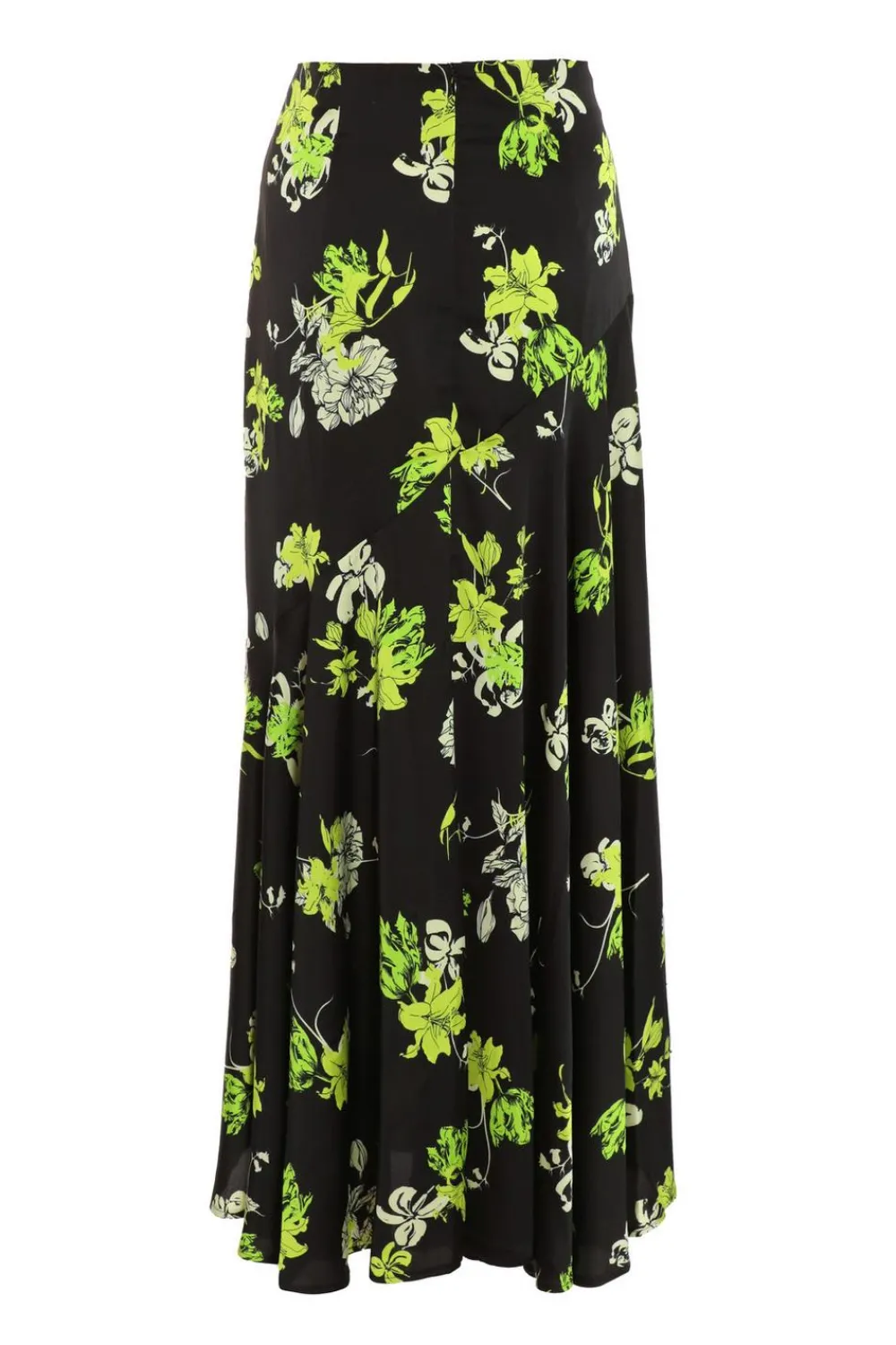 Quiz Skirts|Florals>Black Satin Floral Midaxi Skirt