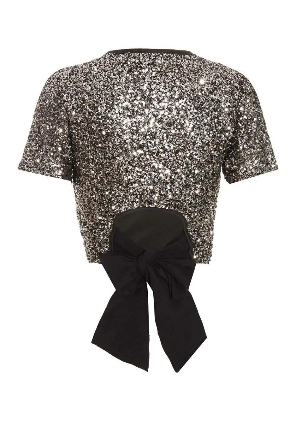 Quiz Going Out Tops|Crop Tops>Black Sequin Crop Top