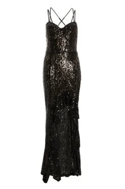 Quiz Prom & Ball|Evening Dresses>Black Sequin Lace Fishtail Maxi Dress