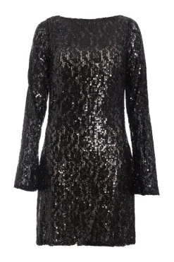 Quiz Evening Dresses|Occasion Dresses>Black Sequin Lace Mini dress