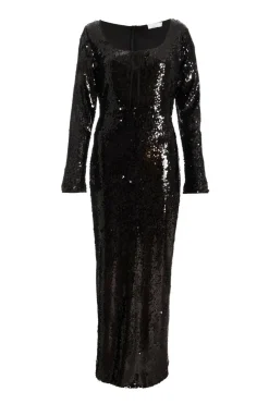 Quiz Prom & Ball|Evening Dresses>Black Sequin Tie Front Maxi Dress