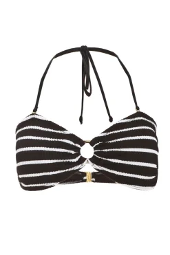 Quiz Holiday Accessories|Holiday>Black Stripe Crinkle Bikini Top