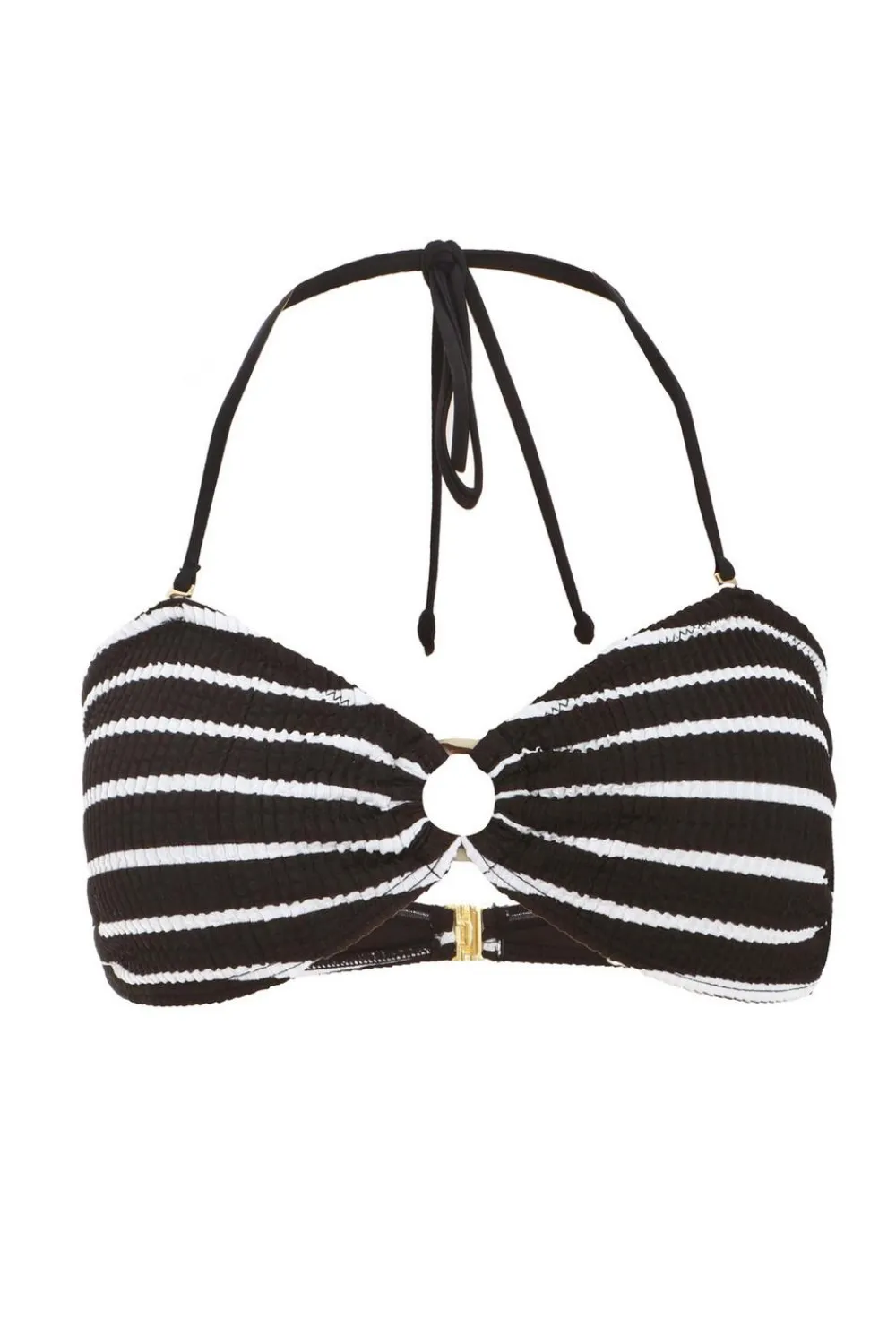 Quiz Holiday Accessories|Holiday>Black Stripe Crinkle Bikini Top