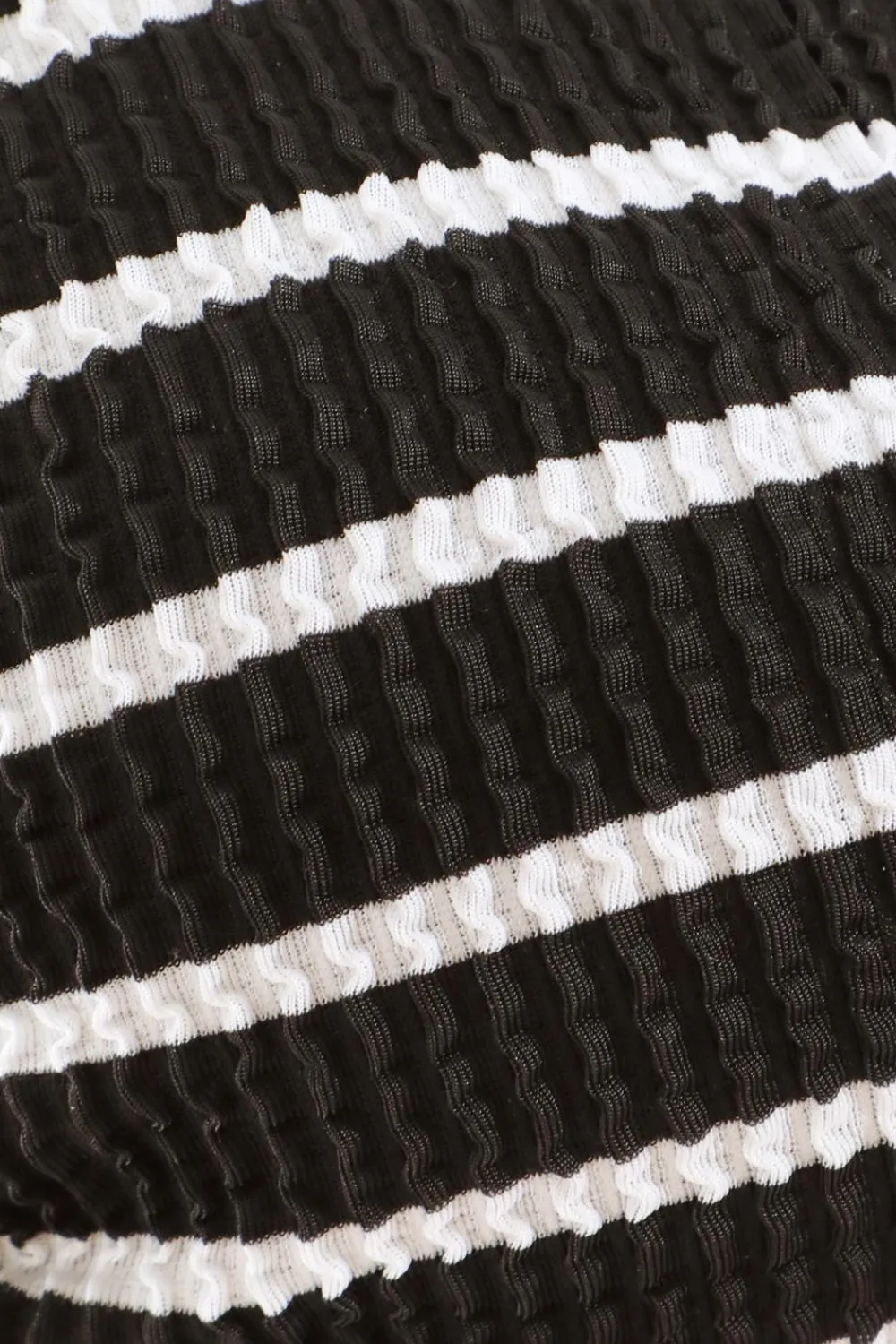 Quiz Holiday Accessories|Holiday>Black Stripe Crinkle Bikini Top