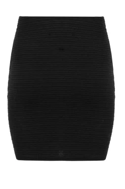Quiz Skirts|Schoolwear>Black Textured Bodycon Mini Skirt