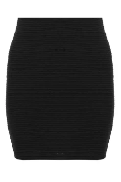 Quiz Skirts|Schoolwear>Black Textured Bodycon Mini Skirt