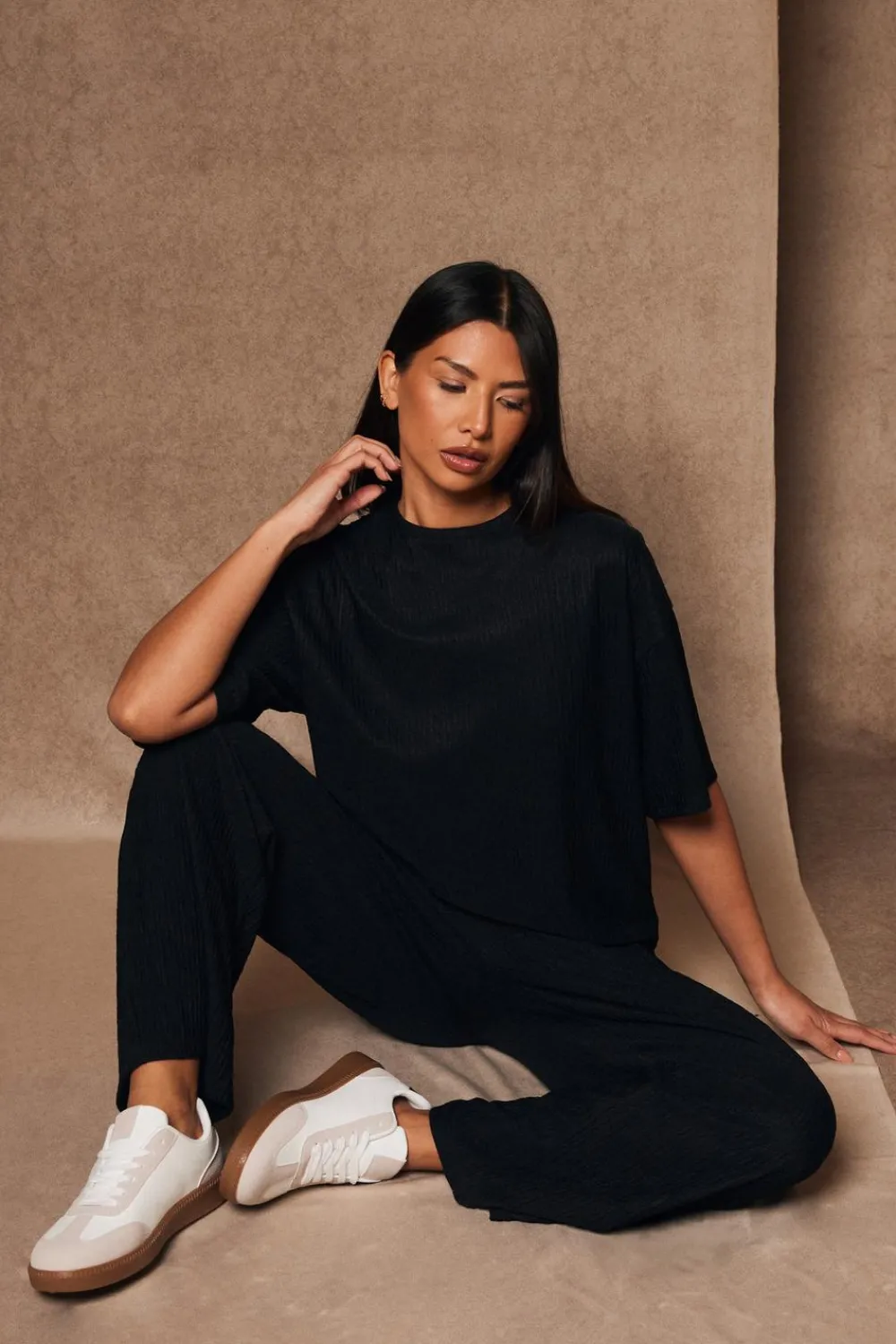 Quiz Trousers|Summer Clothes>Textured Palazzo Trousers