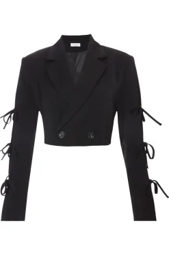 Quiz Summer Clothes|Jackets & Coats>Tie Sleeve Cropped Blazer