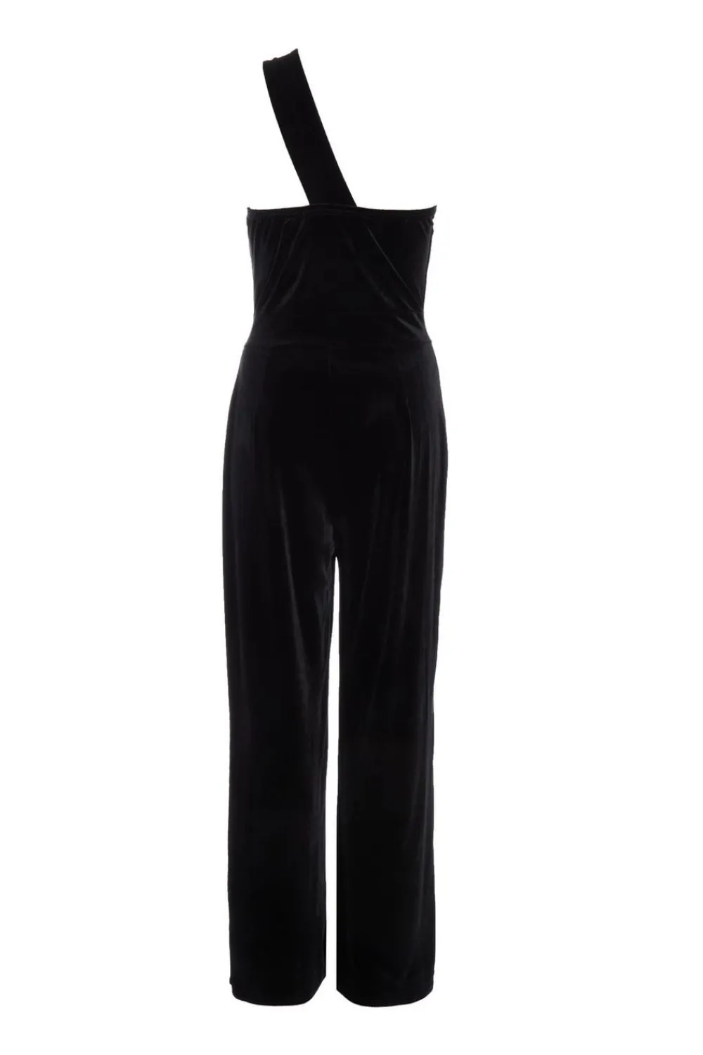 Quiz Going Out Jumpsuits|Black Jumpsuits>Black Velvet Asymmetric Jumpsuit