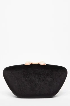 Quiz Wedding Accessories|Bags>Black Velvet Bow Box Bag