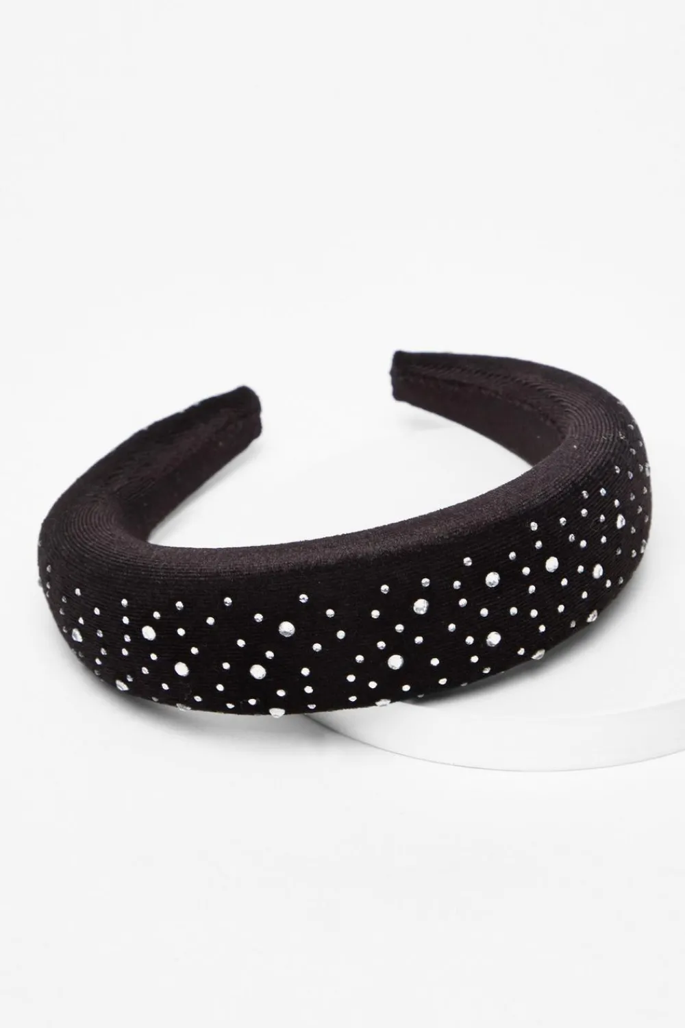 Quiz Hair Accessories>Black Velvet Diamante Headband