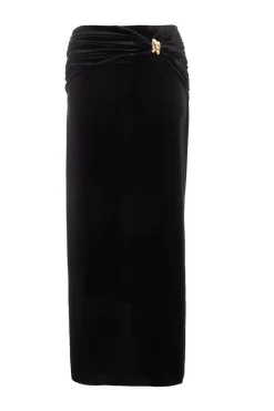 Quiz Prom & Ball|Co-Ords>Black Velvet Maxi Skirt