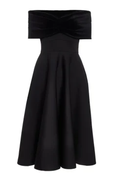 Quiz Prom & Ball|Evening Dresses>Black Velvet Neckline Skater Dress