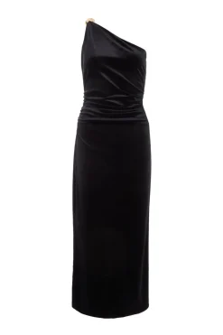Quiz Evening Dresses|Occasion Dresses>Velvet One Shoulder Midaxi Dress