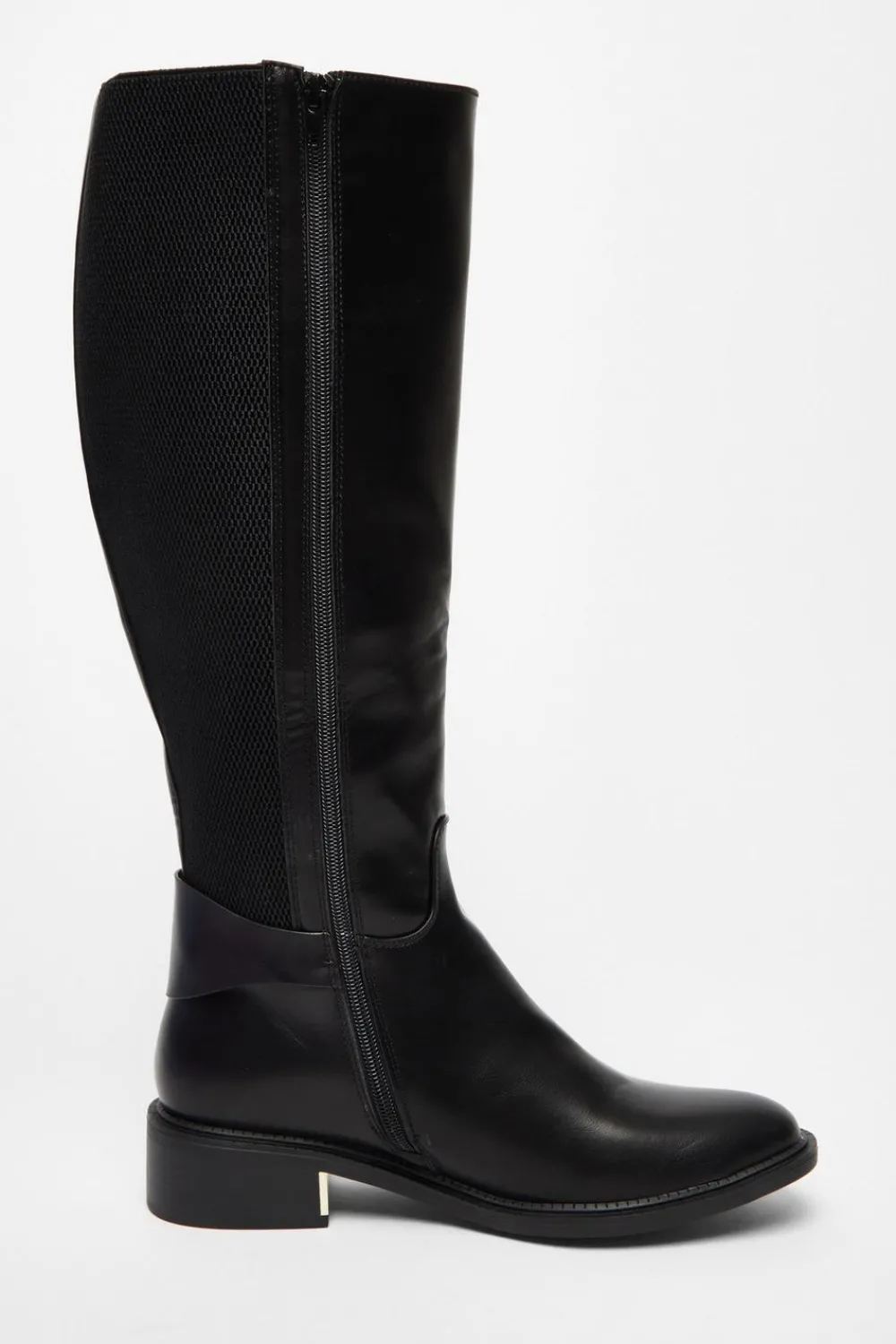 Quiz Wide Fit|Boots>Black Wide Fit High Knee Boots