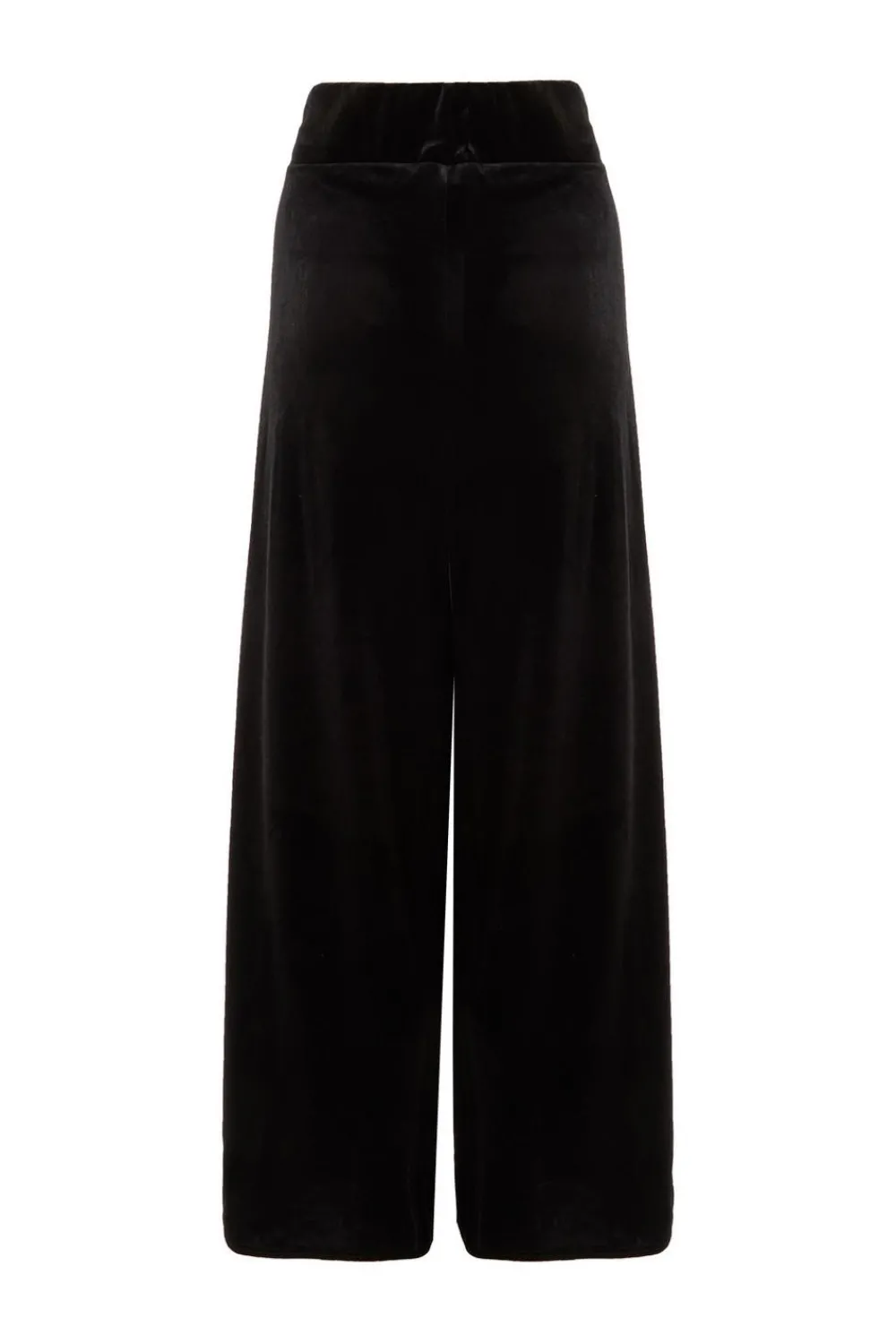 Quiz Workwear|Trousers>Black Wide Leg Velvet Trouser