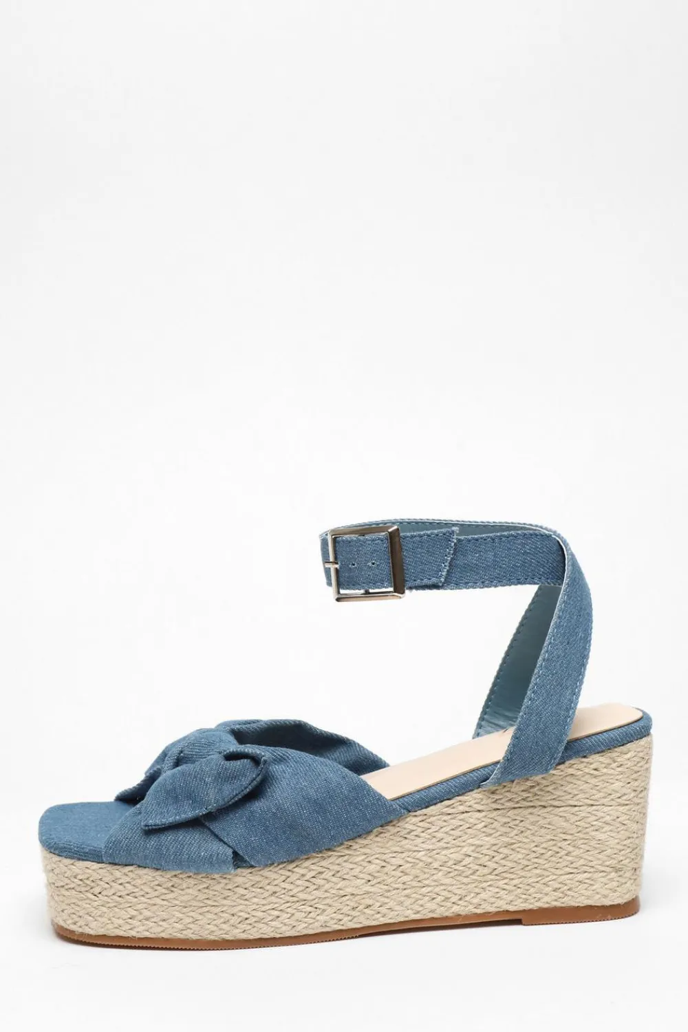 Quiz Wedges|Sandals>Blue Bow Front Wedges