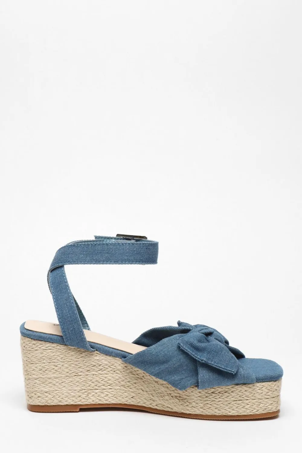 Quiz Wedges|Sandals>Blue Bow Front Wedges