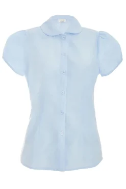 Quiz Shirts & Blouses|Workwear>Blue Button Down Short Sleeve Shirt