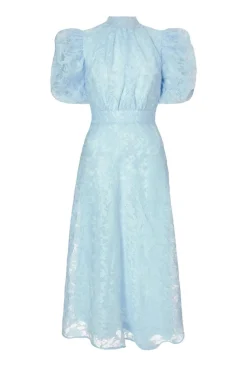 Quiz Day At The Races|Christening Guest>Blue Chiffon Diamante Midi Dress