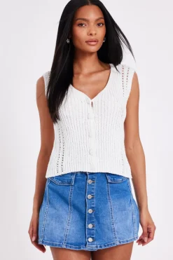 Quiz Summer Clothes|Holiday>Denim Button Front Skort