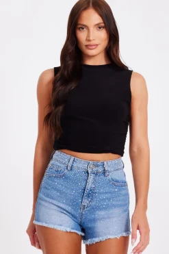 Quiz Summer Clothes|Shorts>Blue Denim Embellished Shorts